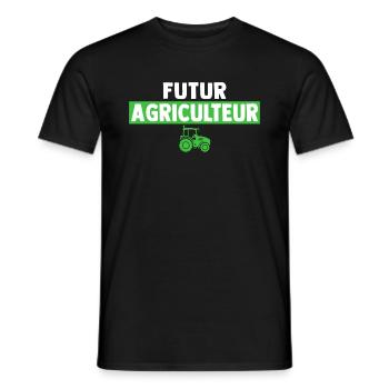 futur agriculteur cadeau pour fils agriculteur - T-shirt homme - noir - Devant - AI Model Male 178 light (178cm)