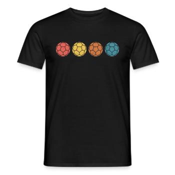 handball retro design handballer - Men's T-Shirt - black - Front - AI Model Male 178 light (178cm)