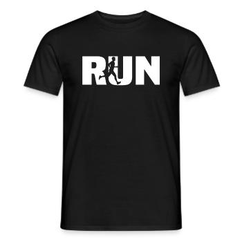 run running t-shirt runner - Men's T-Shirt - black - Front - AI Model Male 178 light (178cm)