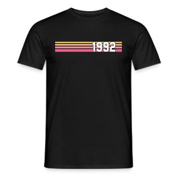 retro gift 1992 vintage 1992 - Men's T-Shirt - black - Front - AI Model Male 178 light (178cm)