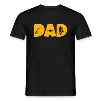 dad fisherman gift dad fisherman father fishing - Men's T-Shirt - black - Front - AI Model Male 178 light (178cm)