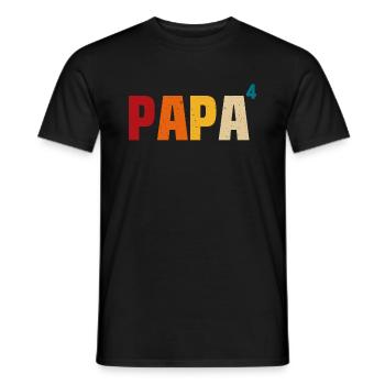 Dad 4 children father 4 children four times father - Men's T-Shirt - black - Front - AI Model Male 178 light (178cm)