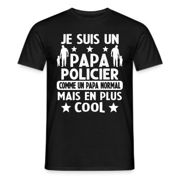 Un Papa Policier Comme Un Papa Normal Plus Cool - T-shirt homme - noir - Devant - AI Model Male 178 light (178cm)