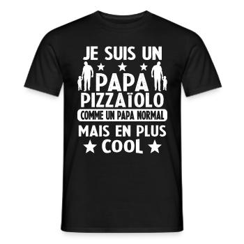 je suis un papa pizzaiolo cadeau pizzaiolo humour - T-shirt homme - noir - Devant - AI Model Male 178 light (178cm)