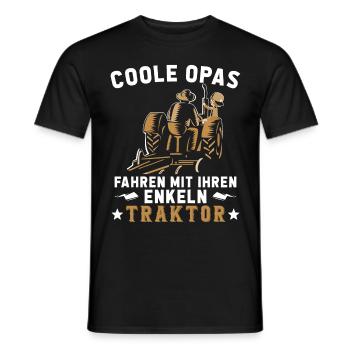 Coole Opa und Enkel mit Traktor Farmer Geschenk - T-shirt homme - noir - Devant - AI Model Male 178 light (178cm)