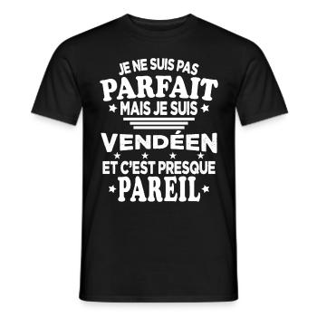 Pas Parfait Je Suis Vendéen Et C'est Pareil - T-shirt homme - noir - Devant - AI Model Male 178 light (178cm)