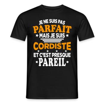 Pas Parfait Mais Je Suis Cordiste Et C'est Pareil - T-shirt homme - noir - Devant - AI Model Male 178 light (178cm)