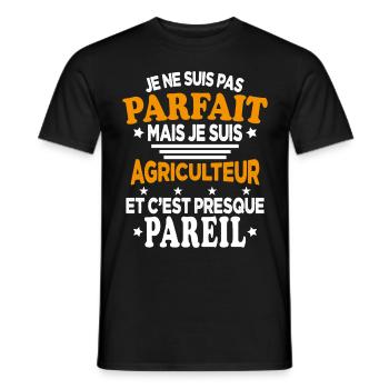 Je ne suis pas parfait mais je suis Agriculteur - T-shirt homme - noir - Devant - AI Model Male 178 light (178cm)