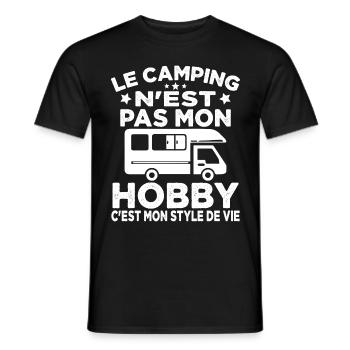 J'aime Camping C'est Mon Style De Vie Camping Car - T-shirt homme - noir - Devant - AI Model Male 178 light (178cm)
