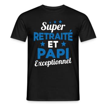 Super Retraité et Papi Exceptionnel Humour Cadeau - T-shirt homme - noir - Devant - AI Model Male 178 light (178cm)