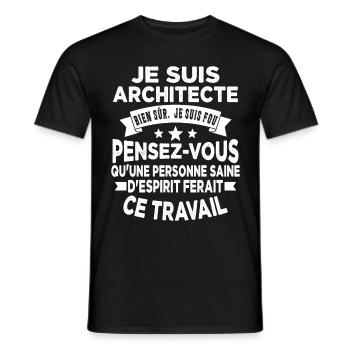 idée cadeau architectes pour un architecte - T-shirt homme - noir - Devant - AI Model Male 178 light (178cm)