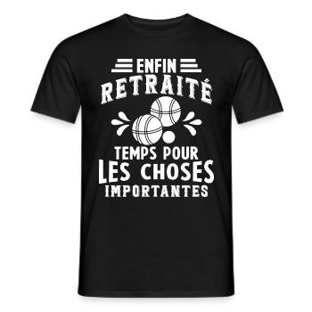 Pétanque Retraite Pétanque Enfin Retraité Pétanque - T-shirt homme - noir - Devant - AI Model Male 178 light (178cm)