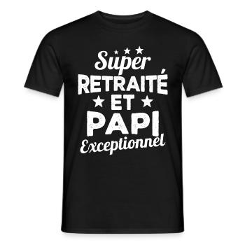 Super Retraité et Papi Exceptionnel Humour Cadeau - T-shirt homme - noir - Devant - AI Model Male 178 light (178cm)