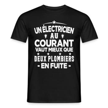 Homme Humour Papa Electricien électricien Cadeau - T-shirt homme - noir - Devant - AI Model Male 178 light (178cm)
