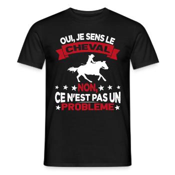 Oui Je Sens Le Cheval non ce n est pas un problème - T-shirt homme - noir - Devant - AI Model Male 178 light (178cm)