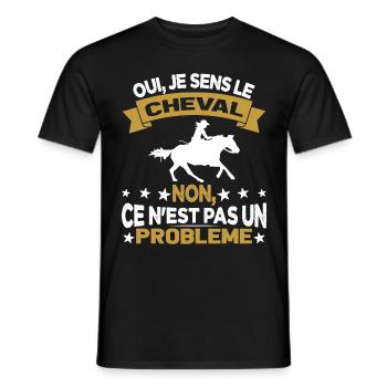 Oui Je Sens Le Cheval non ce n est pas un problème - T-shirt homme - noir - Devant - AI Model Male 178 light (178cm)