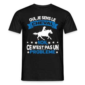 Oui Je Sens Le Cheval non ce n est pas un problème - T-shirt homme - noir - Devant - AI Model Male 178 light (178cm)