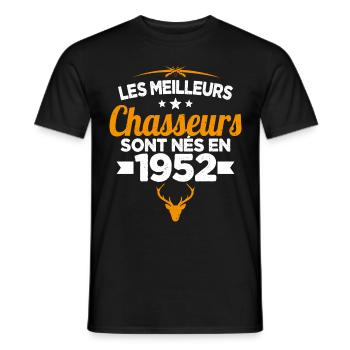 Les Meilleurs Chasseurs nés en 1952 Cadeau - T-shirt homme - noir - Devant - AI Model Male 178 light (178cm)