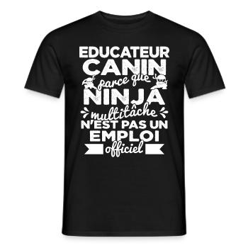 Educateur Canin Drôle Cadeau Ninja Humor - T-shirt homme - noir - Devant - AI Model Male 178 light (178cm)