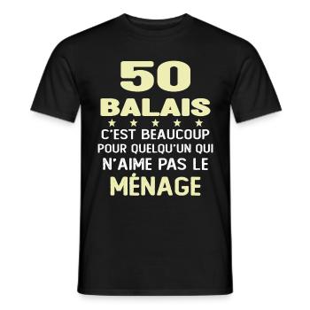 50 balais Drôle Cadeau Anniversaire 50 ans - T-shirt homme - noir - Devant - AI Model Male 178 light (178cm)