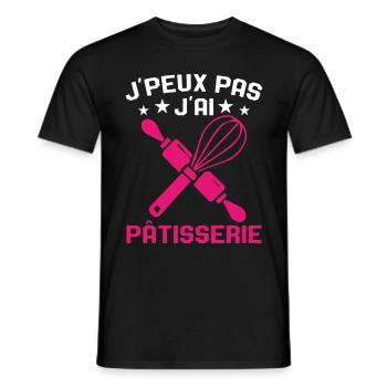Je Peux Pas J'ai Pâtisserie Cadeau Passionnées - T-shirt homme - noir - Devant - AI Model Male 178 light (178cm)