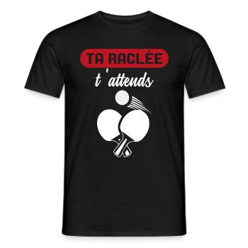 Ta Raclée T'Attends Ping-Pong Pongiste - T-shirt homme - noir - Devant - AI Model Male 178 light (178cm)