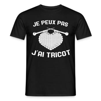 Je Peux Pas J'ai Tricot Rigolo Couture - T-shirt homme - noir - Devant - AI Model Male 178 light (178cm)
