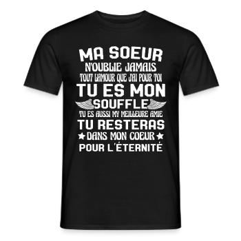 Ma Soeur Es Ma Vie Tu Es Aussi My Meilleure Amie - T-shirt homme - noir - Devant - AI Model Male 178 light (178cm)