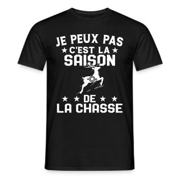 C'est La Saison De La Chasse Humour Chasseur - T-shirt homme - noir - Devant - AI Model Male 178 light (178cm)