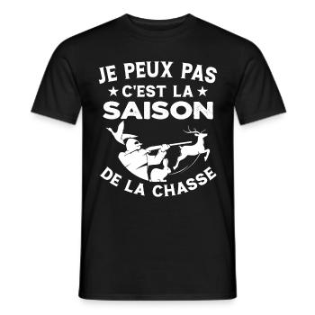 C'est La Saison De La Chasse Humour Chasseur - T-shirt homme - noir - Devant - AI Model Male 178 light (178cm)