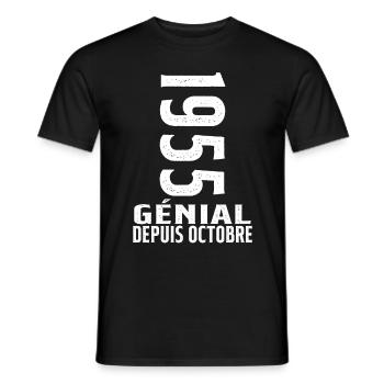 Génial(e) Depuis Octobre 1955 - T-shirt homme - noir - Devant - AI Model Male 178 light (178cm)