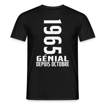 Génial(e) Depuis Octobre 1965 - T-shirt homme - noir - Devant - AI Model Male 178 light (178cm)