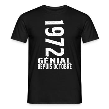 Génial(e) Depuis Octobre 1972 - T-shirt homme - noir - Devant - AI Model Male 178 light (178cm)