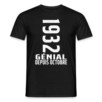 Génial(e) Depuis Octobre 1932 - T-shirt homme - noir - Devant - AI Model Male 178 light (178cm)