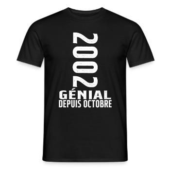 Génial(e) Depuis Octobre 2002 - T-shirt homme - noir - Devant - AI Model Male 178 light (178cm)