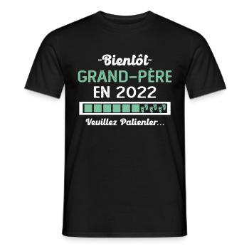Bientôt Grand Père 2022 Cadeau Papy - T-shirt homme - noir - Devant - AI Model Male 178 light (178cm)