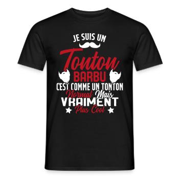 Tonton Barbu Humour Cadeau Onlce - T-shirt homme - noir - Devant - AI Model Male 178 light (178cm)
