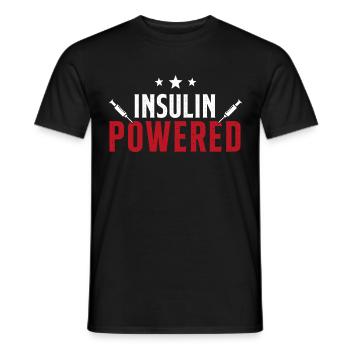 Funny diabetic gifts Insulin powered for diabetes - T-shirt homme - noir - Devant - AI Model Male 178 light (178cm)