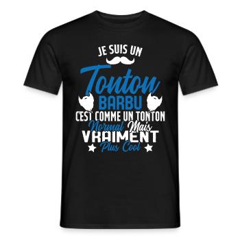 Tonton Barbu Humour Cadeau Onlce - T-shirt homme - noir - Devant - AI Model Male 178 light (178cm)