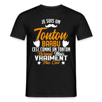Tonton Barbu Humour Cadeau Onlce - T-shirt homme - noir - Devant - AI Model Male 178 light (178cm)