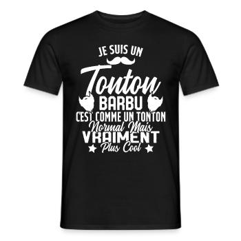 Tonton Barbu Humour Cadeau Onlce - T-shirt homme - noir - Devant - AI Model Male 178 light (178cm)