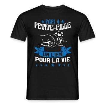 Papi & Petite Fille Grand Père Papy Cadeau - T-shirt homme - noir - Devant - AI Model Male 178 light (178cm)