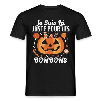 Là Juste Pour Les Bonbons Halloween Fête Horreur - T-shirt homme - noir - Devant - AI Model Male 178 light (178cm)