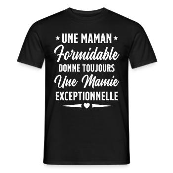 Grand-Mère - Une Mamie Exceptionnelle - T-shirt homme - noir - Devant - AI Model Male 178 light (178cm)