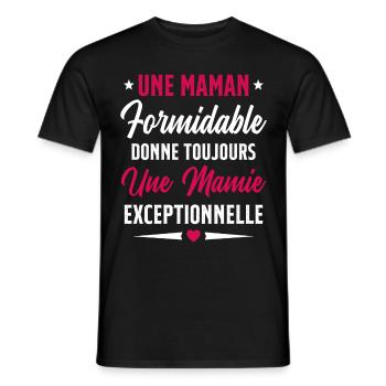 Grand-Mère - Une Mamie Exceptionnelle - T-shirt homme - noir - Devant - AI Model Male 178 light (178cm)
