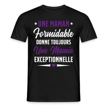 Grand-Mère - Une Mamie Exceptionnelle - T-shirt homme - noir - Devant - AI Model Male 178 light (178cm)