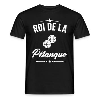Roi de la Pétanque Humour Cadeau Pétanque - T-shirt homme - noir - Devant - AI Model Male 178 light (178cm)