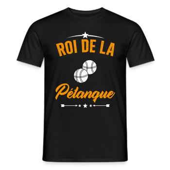 Roi de la Pétanque Humour Cadeau Pétanque - T-shirt homme - noir - Devant - AI Model Male 178 light (178cm)