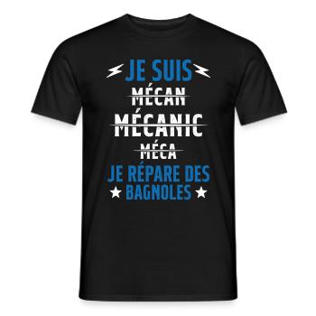 Je suis un Super Mecanicien - idée cadeau - T-shirt homme - noir - Devant - AI Model Male 178 light (178cm)