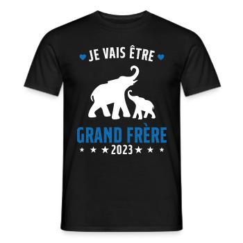 Je Vais Être Grand Frère en 2023 - T-shirt homme - noir - Devant - AI Model Male 178 light (178cm)